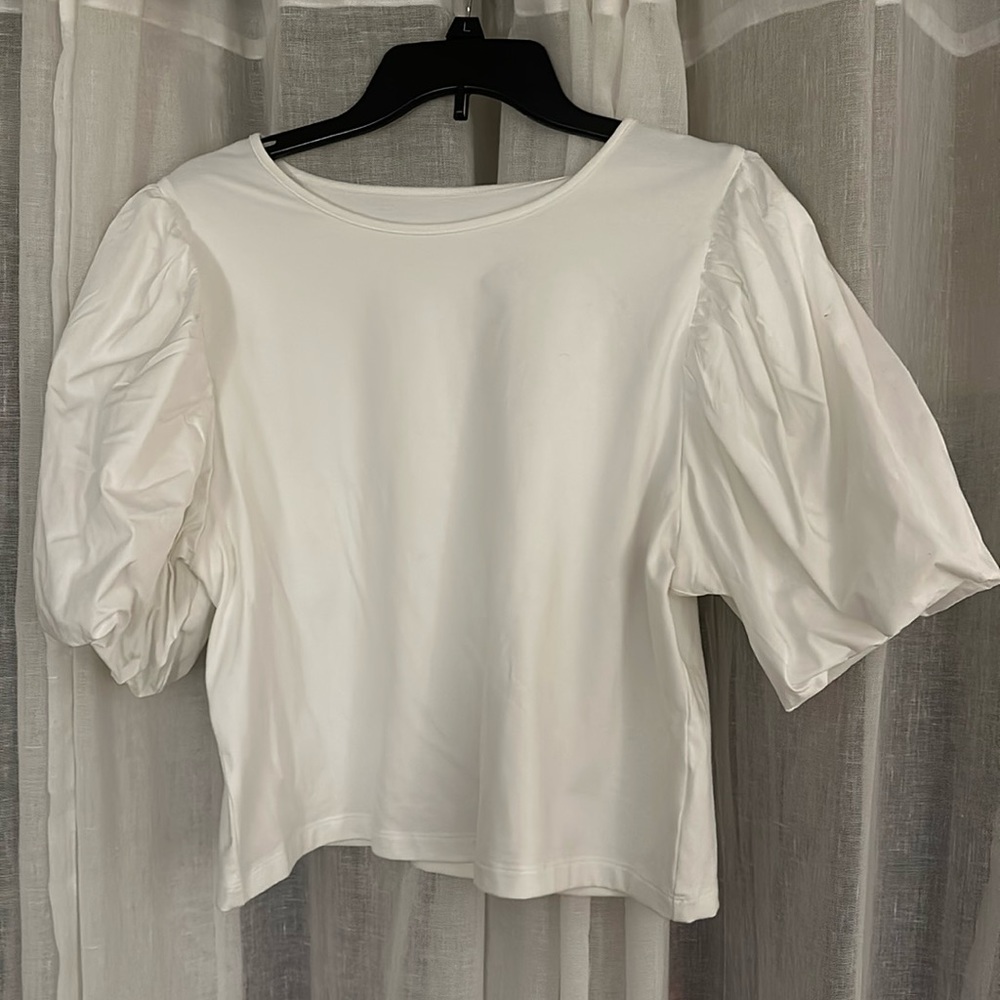 White Target A New Day Puff Sleeve Top/Blouse